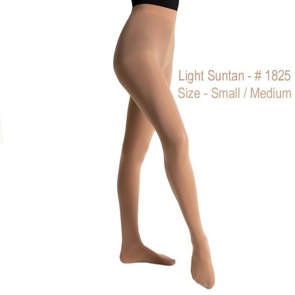 Lot of 2 Capezio Footed Tight 1825 LSN Light Suntan Small - Picture 1 of 5